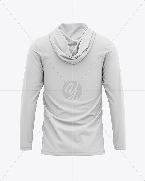 Download Download Men's Hooded Long Sleeve T-shirt Mockup - Back ...