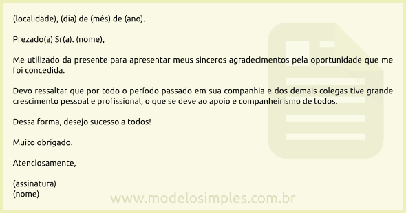 Carta Despedida De Emprego - Agradecimento - Best Quotes p