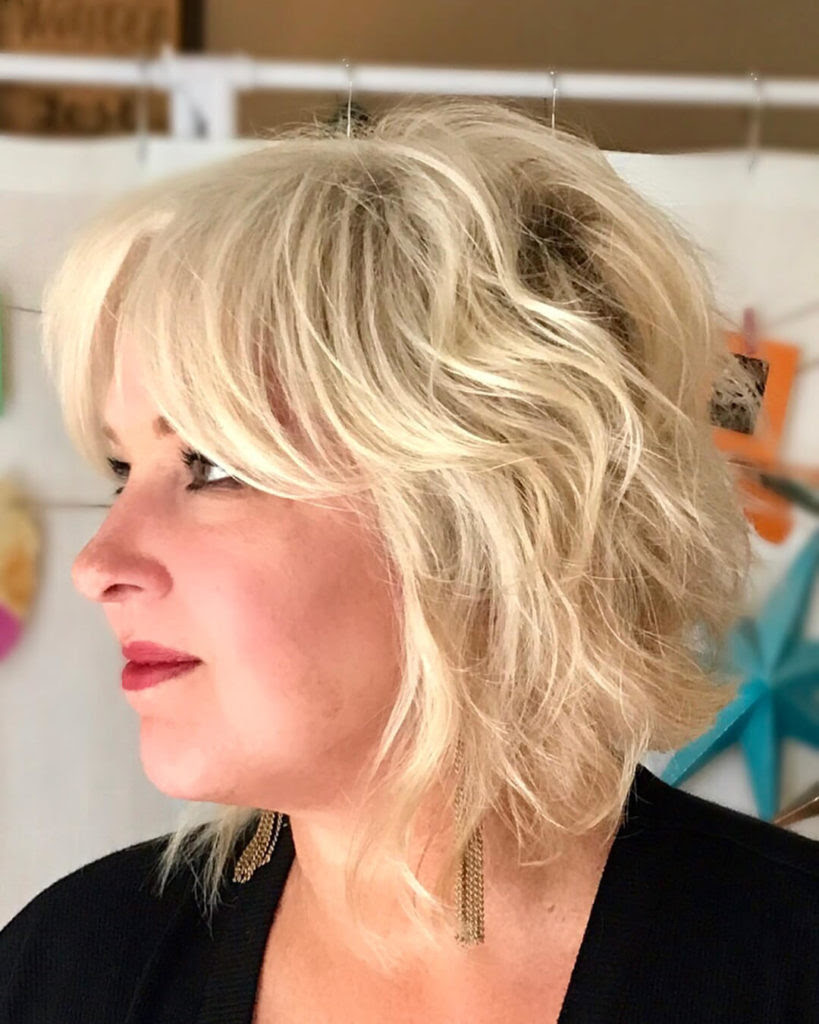 Short messy bob with standout texture. 50 Super Cool Shaggy Hairstyles For Women Over 50