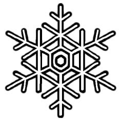 Japan Image 雪の結晶 イラスト 白黒