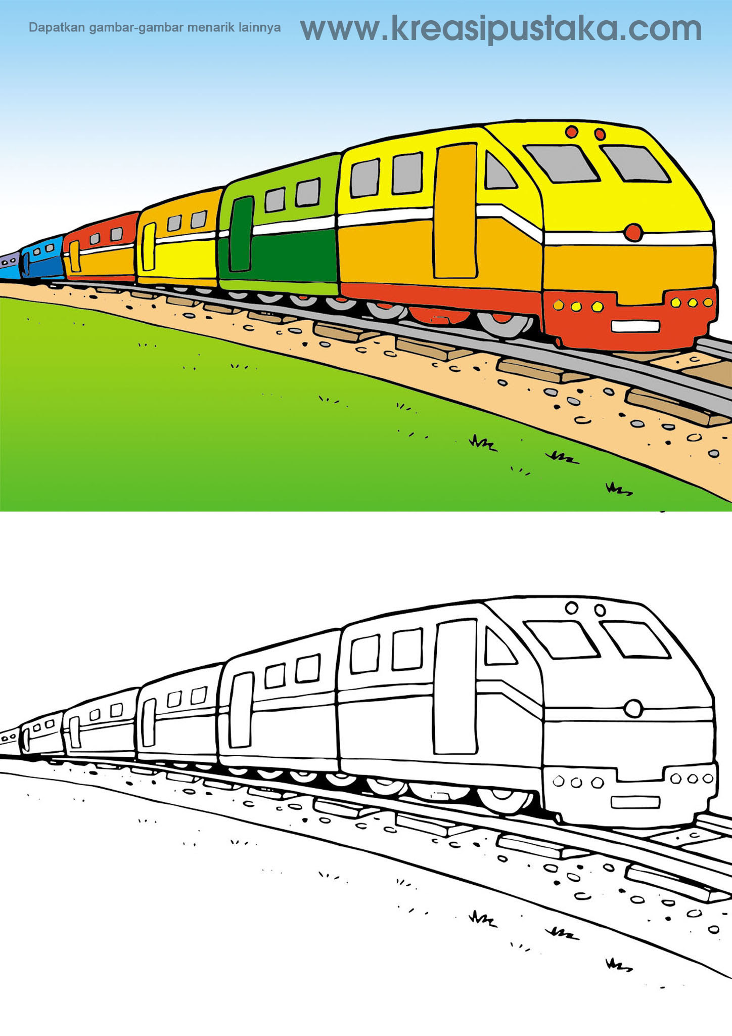 Koleksi Gambar Kereta Api Kartun Untuk Diwarnai Himpun Kartun