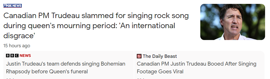 Trudeau wants to sing headline