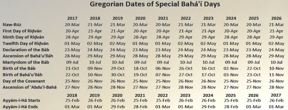 Baha I Calendar 2021 2022 | Calendar Page
