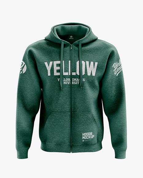 Download Men's Heather Full-Zip Hoodie mockup (Front View) | Mockup ...