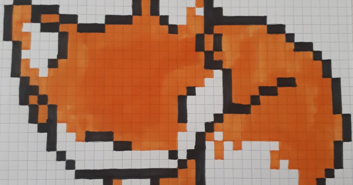 Cute Easy Fox Pixel Art Grid - greencamiljo