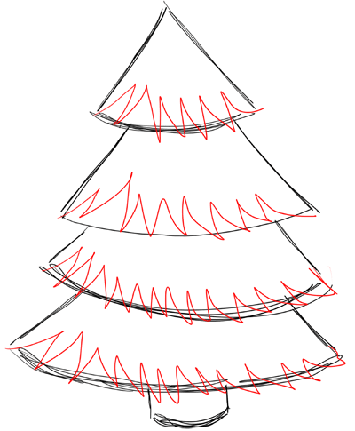 How To Draw A Christmas Tree Step By Step / How To Draw Christmas Tree