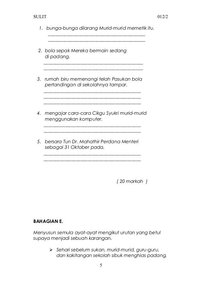 Soalan Bm Tahun 4 Bahagian B - Contoh 84