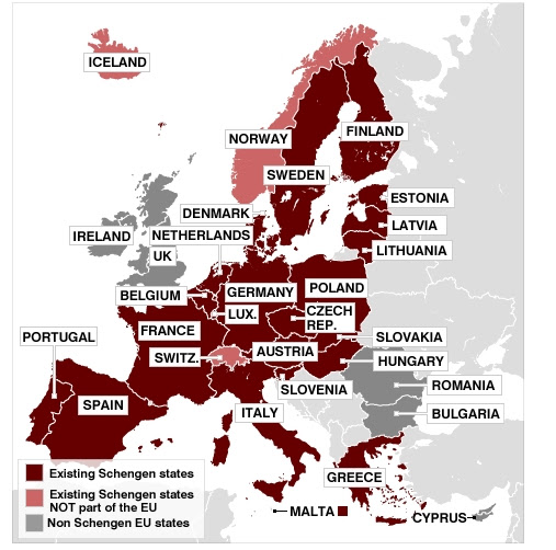 The colours of countries and regions are revised on a weekly basis and are based on objective criteria and the health situation in the relevant countries/regions. The Map Of Schengen Area The List Of Schengen Area Cycling Around The World