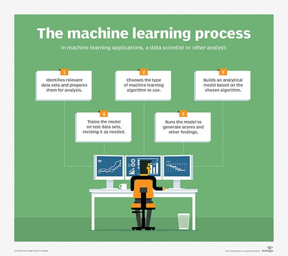 Five steps in the machine learning process