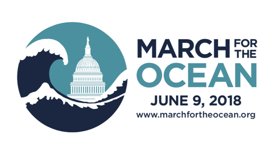 March for the Ocean logo with a circle showing a wave over the capital building in Washington, DC