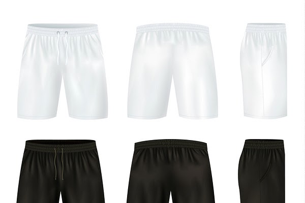 Download Black And White Shorts Icon Set PSD Mockup