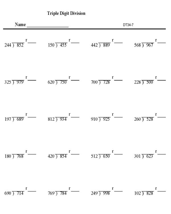 Just right click on the above image, choose copy link address, then past it in your html. Bluebonkers Division Worksheets Triple Digit With Remainder P7 Free Printable Math Practice Exercise Sheets