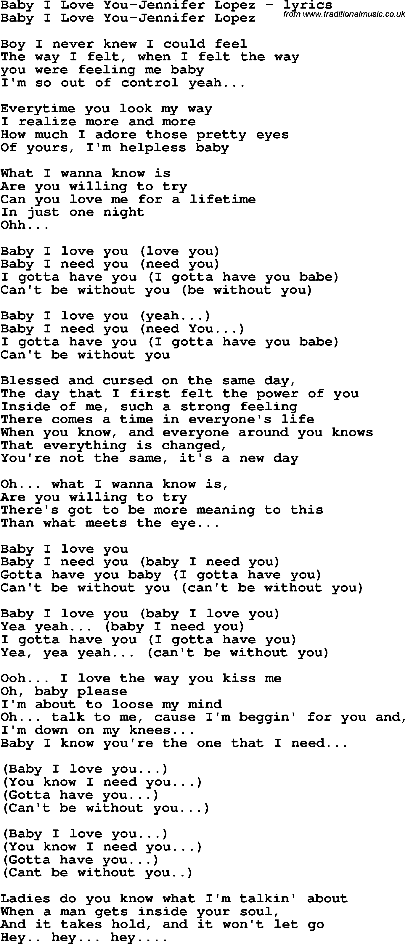 How I Love You Lyrics