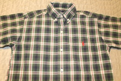 RALPH LAUREN POLO BOYS BUTTON DOWN SHORT SLEEVE PLAID SHIRT  SIZE 6 for Sale