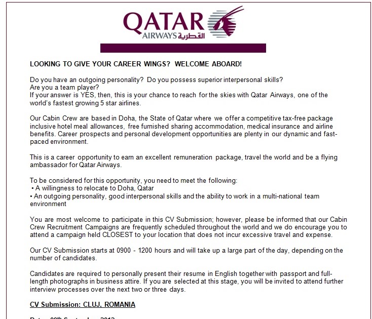 19 Application Letter For Qatar Airways Qatar For Letter Airways