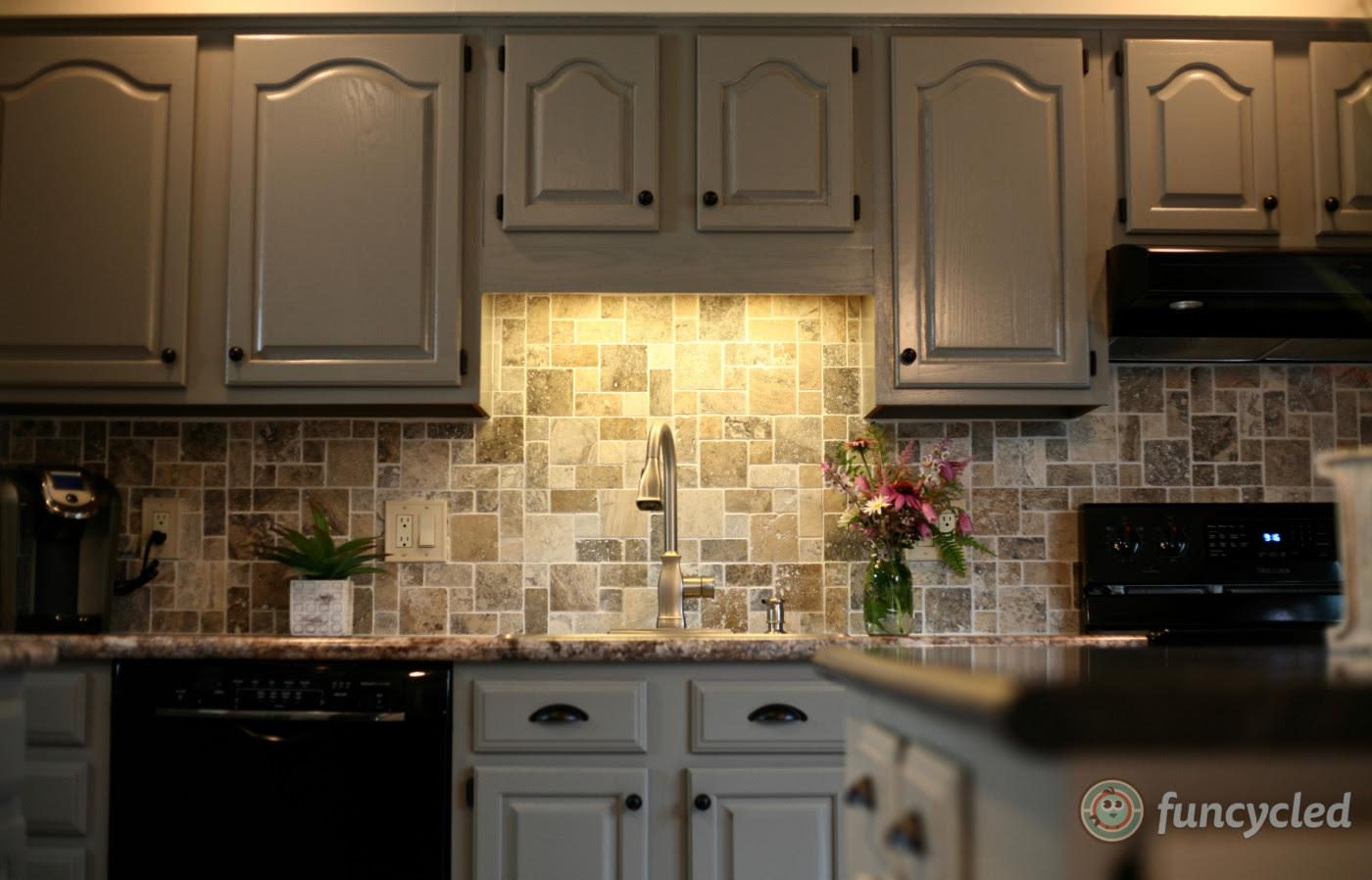 Countertops, faucets, sinks, toilets, cabinets, saunas, hot tubs Gray Painted Oak Cabinets And Kitchen Makeover Tuesday Treasures Funcycled