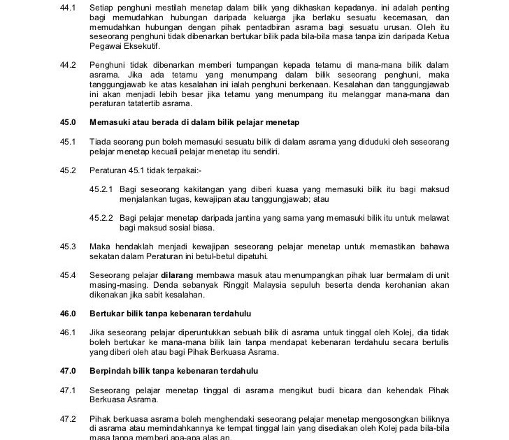 Surat Permohonan Keluar Kolej - Kosong Kerja