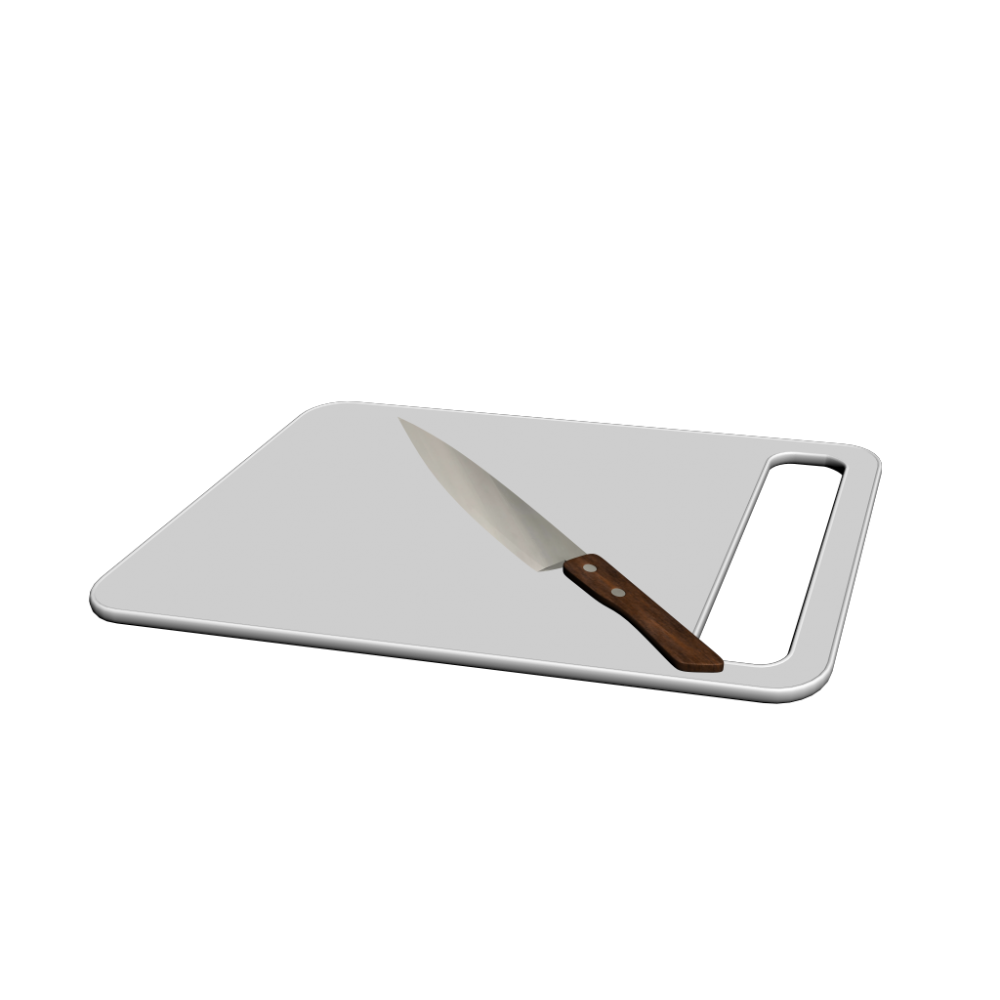 You should be able to fit a pencil through the holes, but not much more. Chopping Board With Knife Design And Decorate Your Room In 3d