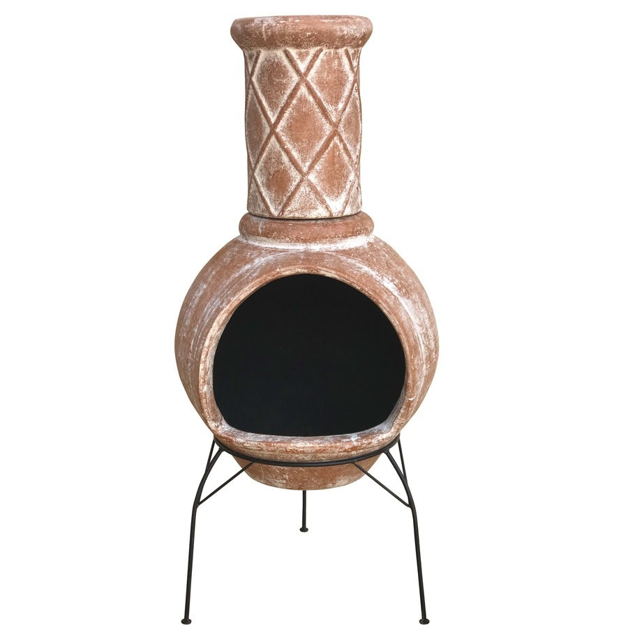 Chimeneas only have a small window to view the fire, but they often create less smoke and retain more heat. Garden Treasures 45 3 In H X 18 9 In D X 18 9 In W Terracotta Clay Chiminea In The Chimineas Department At Lowes Com