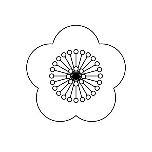 ぜいたくかわいい 梅 の 花 イラスト 白黒 ただのディズニー画像