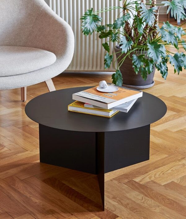 The wooden u legs with chrome metal ring. 51 Round Coffee Tables To Give Your Living Room A Boost Of Style