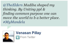 Nelson Mandela tribute tweet