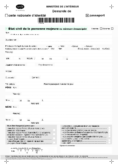 Renouvellement passeport mineur