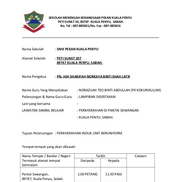 Surat Rasmi Sekolah Menengah - Erectronic