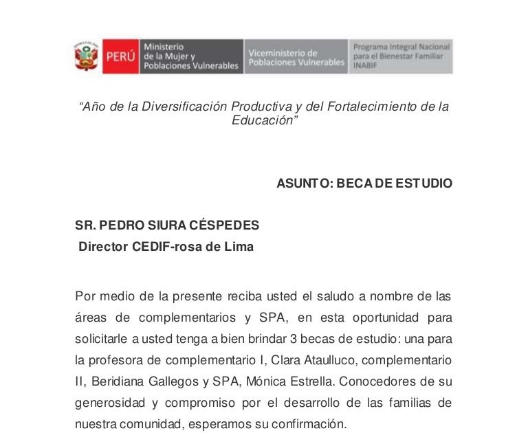 Carta Solicitud De Beca Escolar Primaria - s Carta De