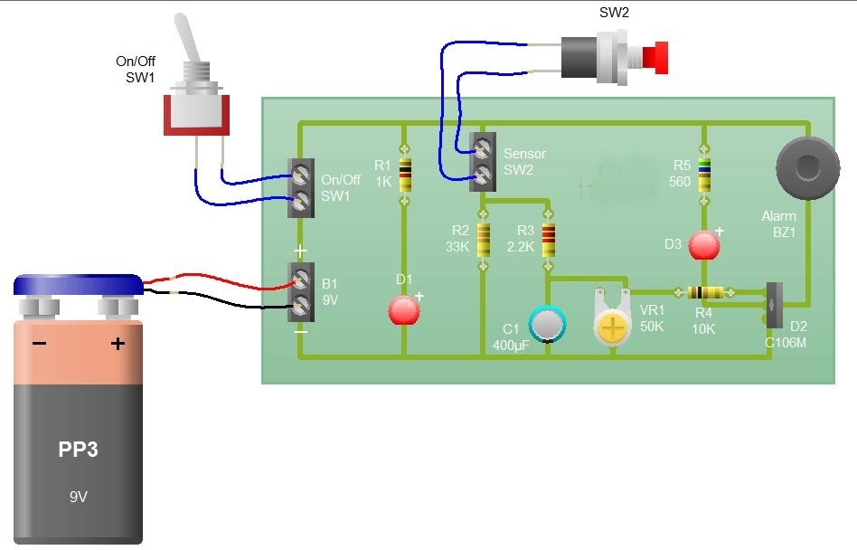 Secret Diagram: Simple electronic circuit diagram of project