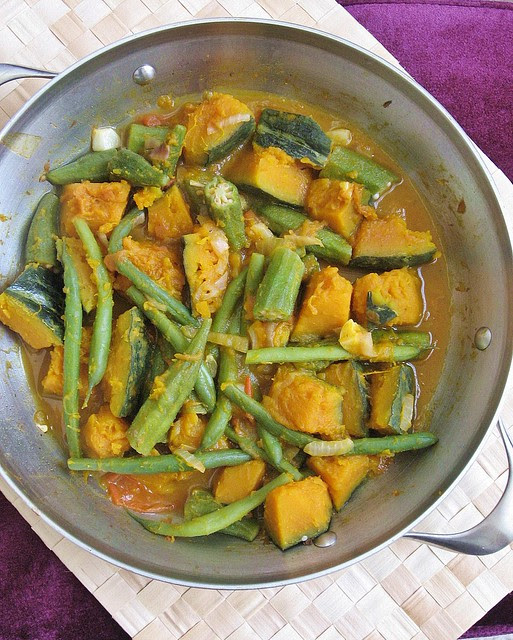 Okra Stew Recipe Kabocha Squash Okra Green Beans Stew  Teczcape An 