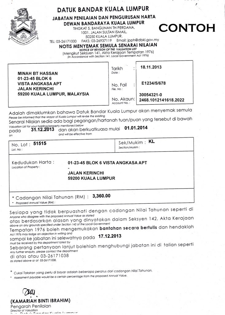 Contoh Surat Rasmi Form 2 - Contoh Bu