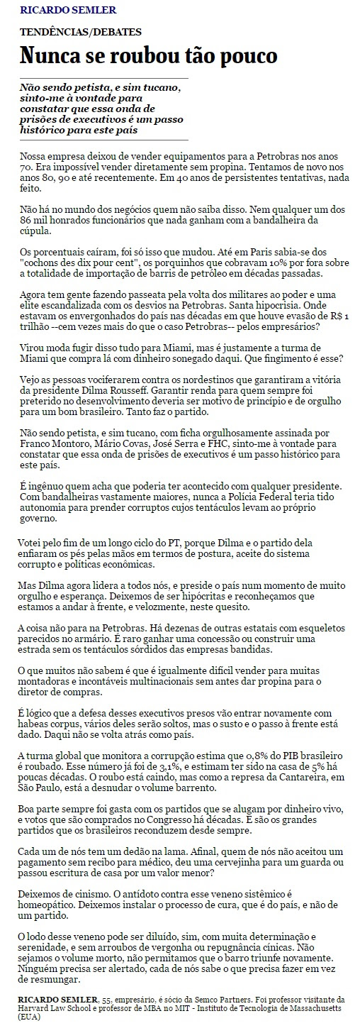 Vozes da Esquerda: O tucano que iluminou o Brasil. Ricardo 