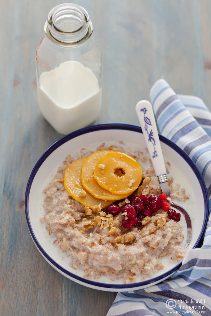 Vanilla Spelt Porridge with Caramelized Quince and Cranberries by Meeta K. Wolff