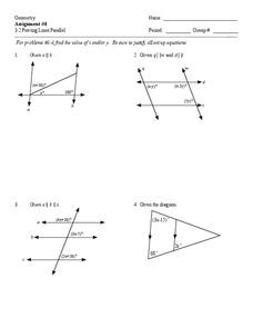 Alternate exterior interior angles worksheet gebhard curt with proving lines parallel worksheet answers. Proving Lines Parallel Worksheet For 9th 12th Grade Lesson Planet
