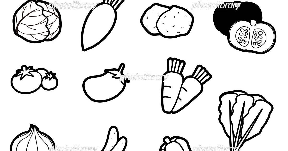 ダウンロード済み 野菜 イラスト 白黒 野菜 イラスト 手書き 白黒