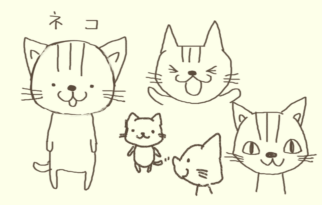 あなたのためのイラスト 元の猫 簡単 イラスト