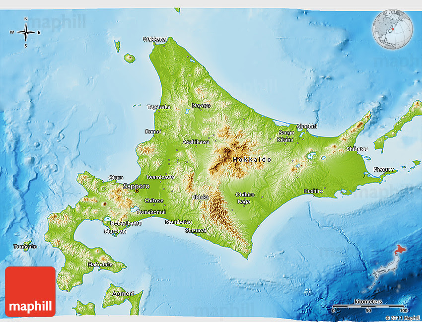 Download hokkaido map stock photos. Physical 3d Map Of Hokkaido