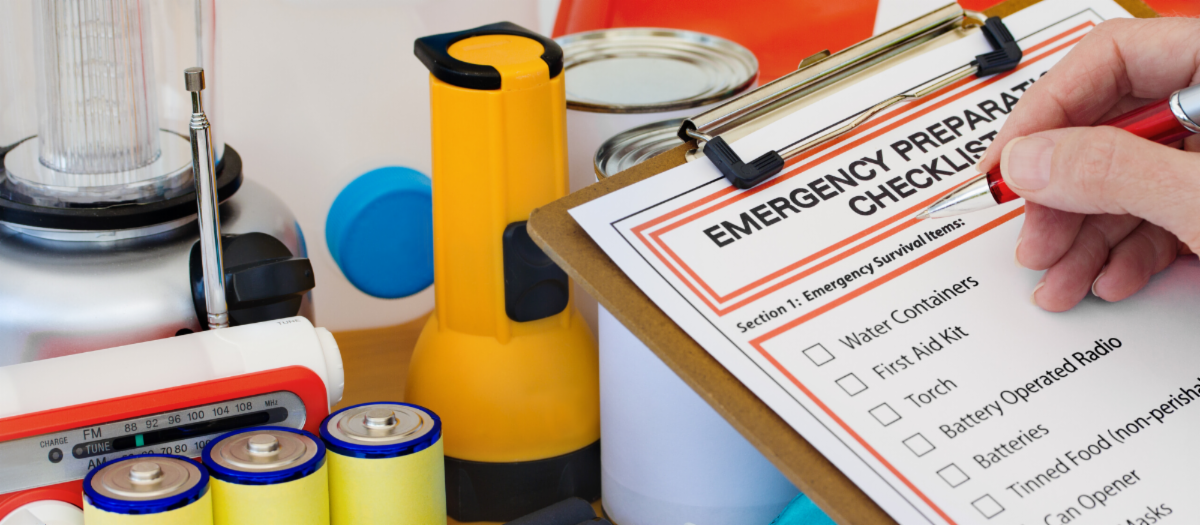 Emergency Preparedness Checklist with Hurricane supplies 