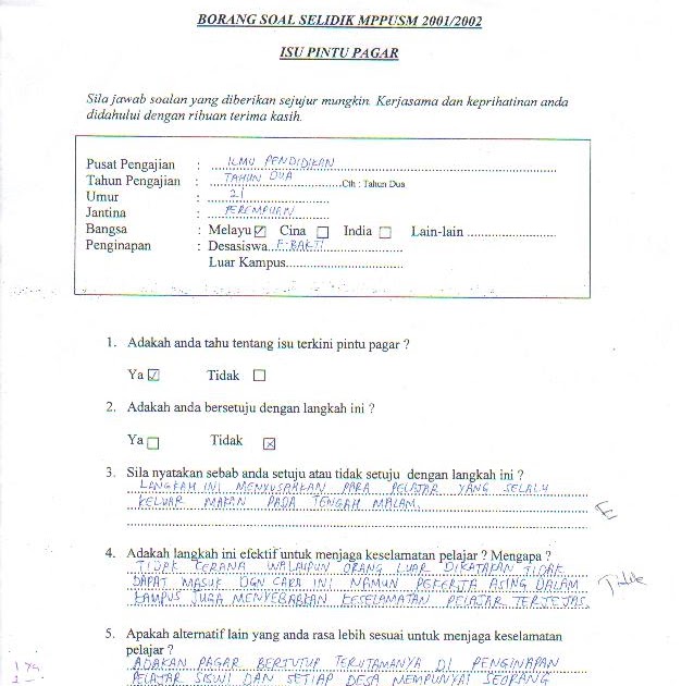 Contoh Borang Soal Selidik Kes Buli - Contoh Two Contoh Borang Soal Selidik Kes Buli - Contoh Two