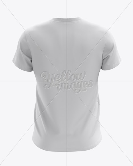 Download Download Men's V-Neck T-Shirt Mockup - Back View PSD