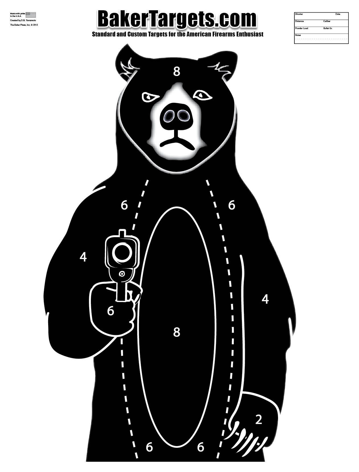 printable bear targets calendar june