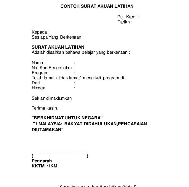 Surat Rasmi Untuk Pensyarah - SRasmi