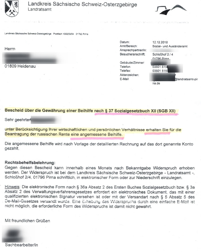 Einigung und abwicklung des verkehrsunfalls vom xx. Russische Rente Informationssammlung