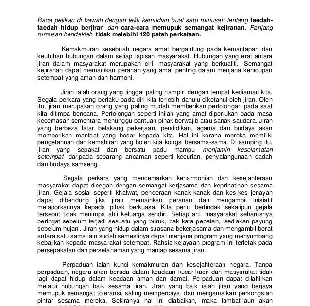 Contoh Soalan Rumusan Spm Bahasa Melayu - Persoalan o