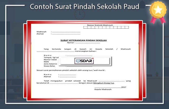 Contoh Surat Permohonan Pindah Sekolah Untuk Guru - Contoh 