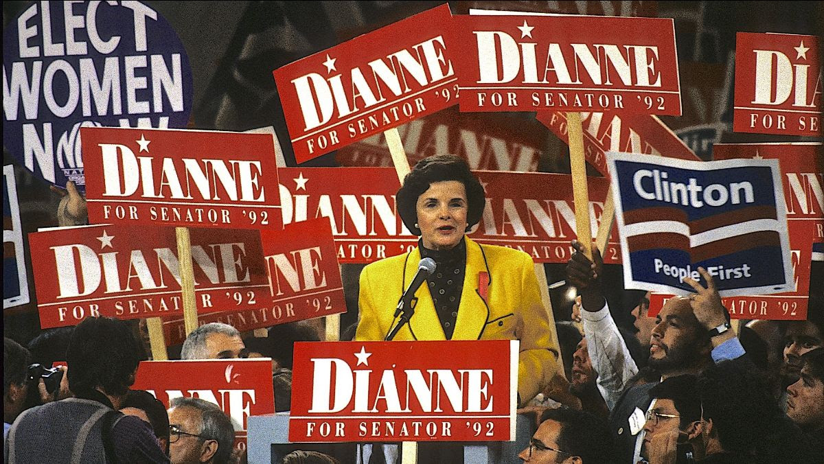 1992 Campaigh photo of Dianne Feinstein.