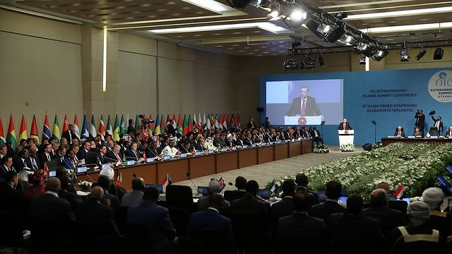 Erdoğan speaking at the Organization of Islamic Cooperation meeting (Photo: MCT)