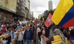 Protesta en las calles de Bogotá, Colombia, en abril de 2021. (Foto de archivo)