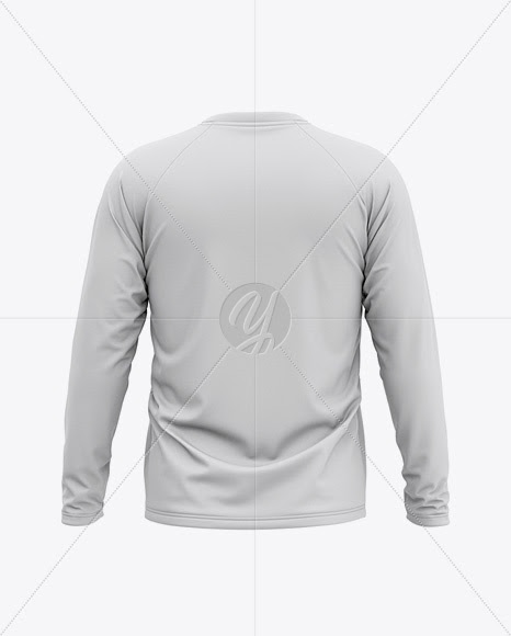 Download Download Men's Raglan Long Sleeve T-Shirt Mockup - Back ...